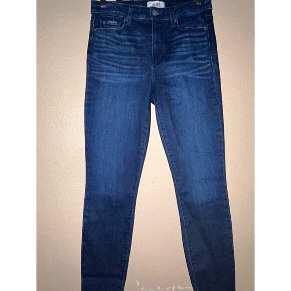 Paige cowboy cowgirl Y2k Hoxton Ankle  Blue  Baylor Distressed Western Jeans - Picture 3 of 9